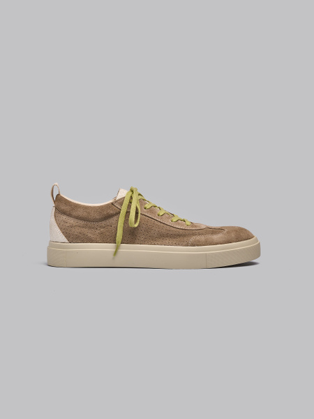 SNEAKER S08 UOMO IN SUEDE FORATO E SUEDE VINTAGE KHAKI