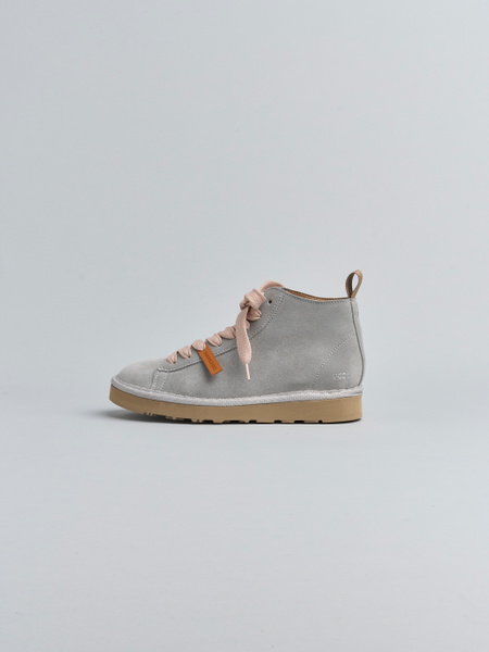 POLACCHINO P001 DONNA IN CAMOSCIO FODERATO IN MICROFIBRA GRIGIO CHIARO-ROSA CIPRIA