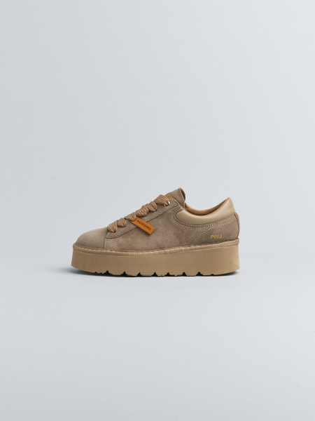 SCARPA ALLACCIATA P003 DONNA IN CAMOSCIO E PELLE NOCE