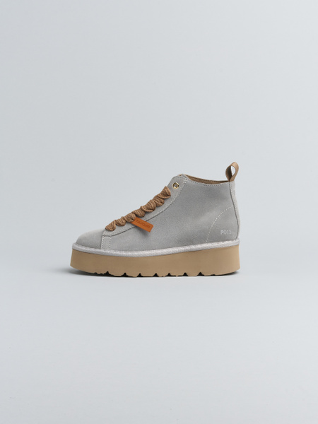 P003 WOMAN'S ANKLE BOOT SUEDE MICROFIBRE LINING LIGHT GREY