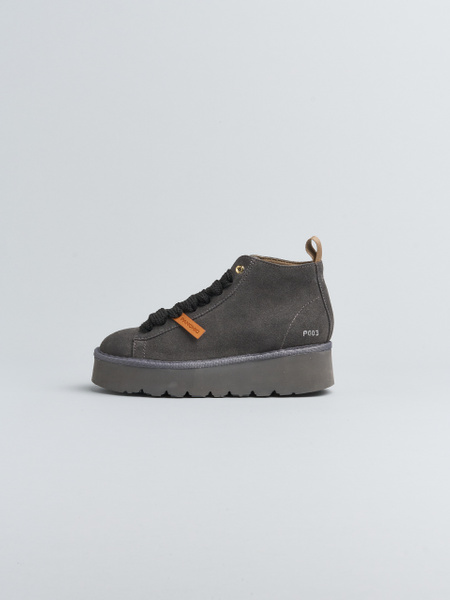 P003 WOMAN'S ANKLE BOOT SUEDE MICROFIBRE LINING ANTHRACITE