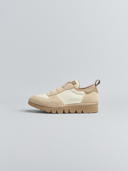 SLIP-ON P005 DONNA IN NYLON E CAMOSCIO NEBBIA