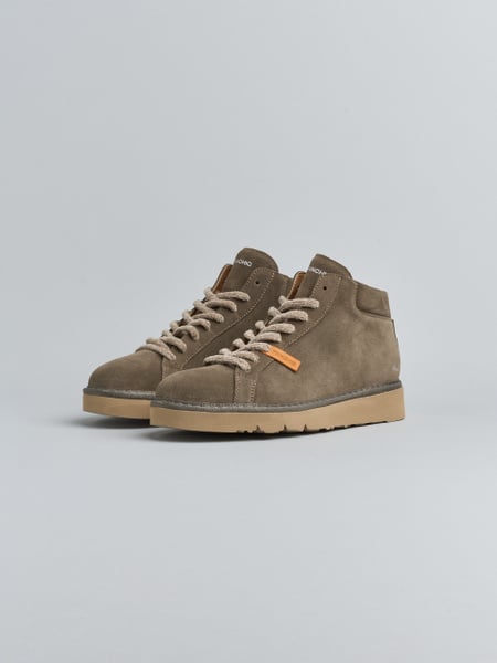 P007 MAN'S ANKLE BOOT SUEDE MICROFIBRE LINING BROWN STONE