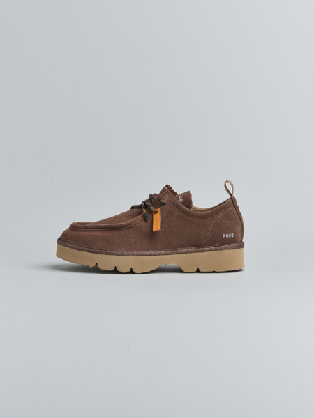 P009 MAN'S LACE-UP SHOE SUEDE MICROFIBRE LINING BROWN