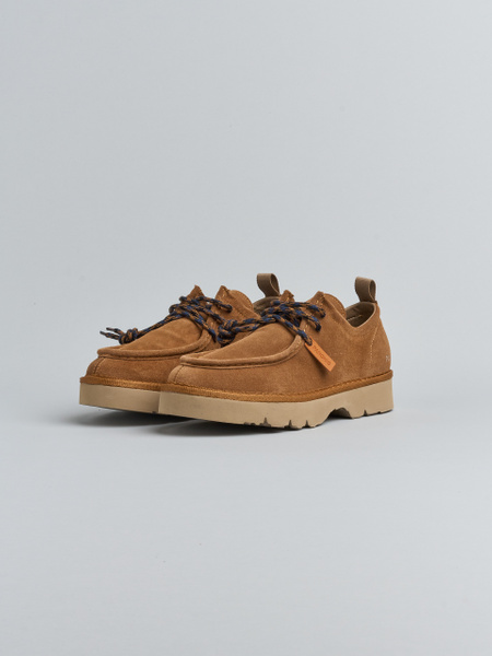 P009 MAN'S LACE-UP SHOE SUEDE MICROFIBRE LINING COGNAC