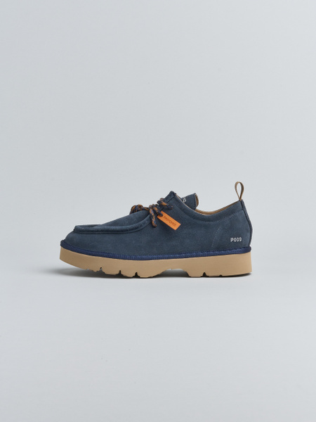P009 MAN'S LACE-UP SHOE SUEDE MICROFIBRE LINING COBALT
