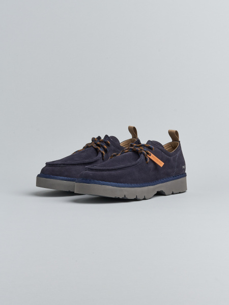 P009 MAN'S LACE-UP SHOE SUEDE MICROFIBRE LINING SPACE BLUE