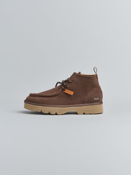 P009 MAN'S ANKLE BOOT SUEDE MICROFIBRE LINING BROWN