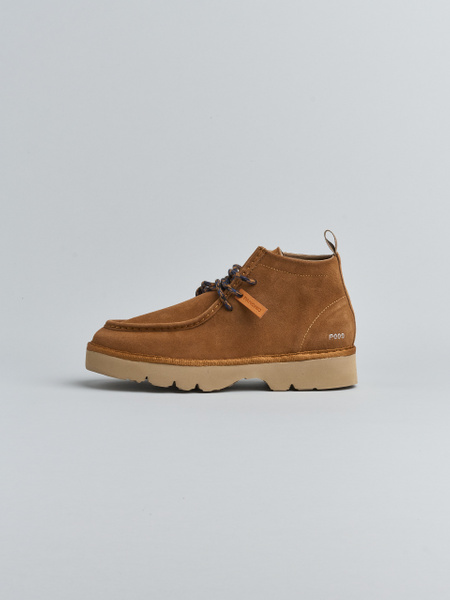 P009 MAN'S ANKLE BOOT SUEDE MICROFIBRE LINING COGNAC