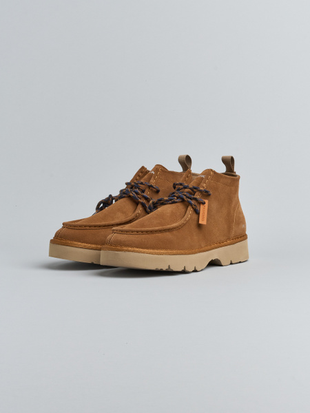 P009 MAN'S ANKLE BOOT SUEDE MICROFIBRE LINING COGNAC