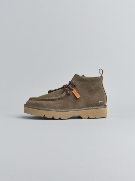 P009 MAN'S ANKLE BOOT SUEDE MICROFIBRE LINING BROWN STONE