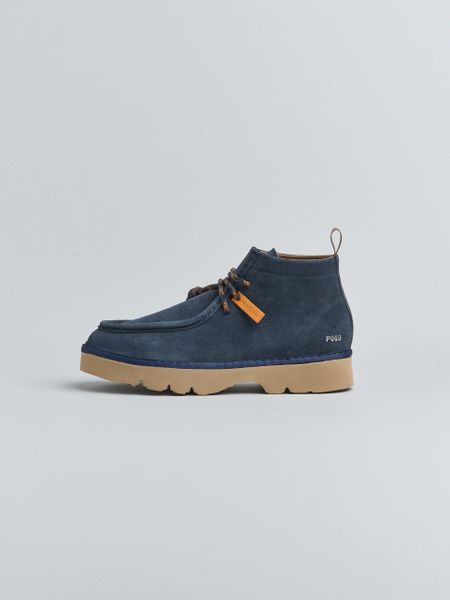 P009 MAN'S ANKLE BOOT SUEDE MICROFIBRE LINING COBALT