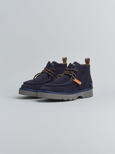 P009 MAN'S ANKLE BOOT SUEDE MICROFIBRE LINING SPACE BLUE