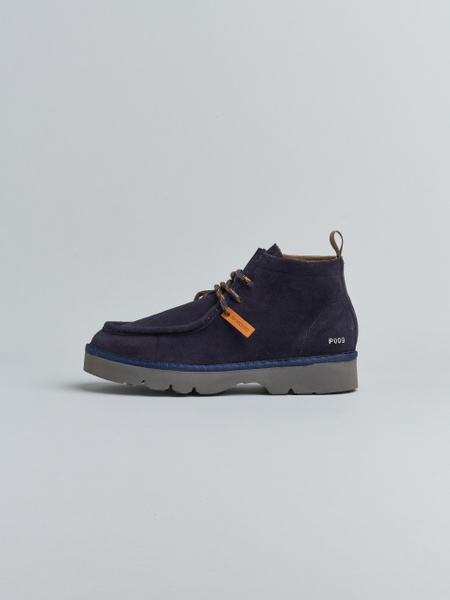 P009 MAN'S ANKLE BOOT SUEDE MICROFIBRE LINING SPACE BLUE