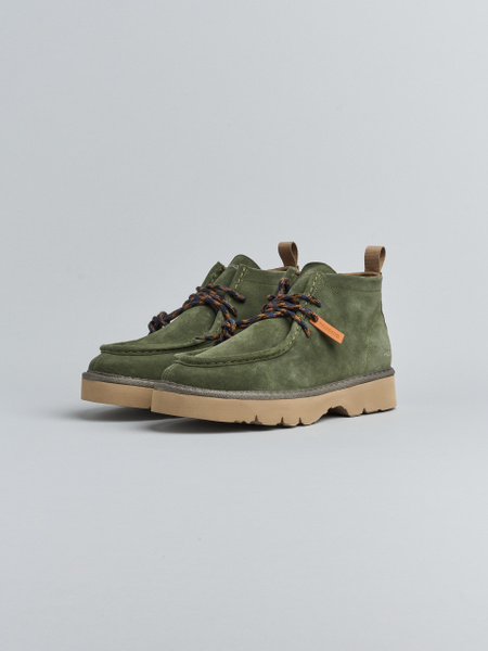 P009 MAN'S ANKLE BOOT SUEDE MICROFIBRE LINING MILITARY GREEN
