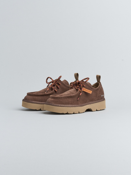 SCHNÜRSCHUH FÜR DAMEN P009 AUS WILDLEDER MIT FUTTER AUS MIKROFASER BRAUN