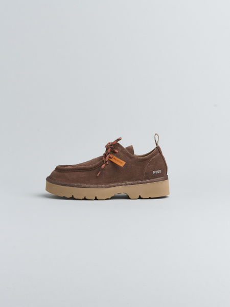 SCHNÜRSCHUH FÜR DAMEN P009 AUS WILDLEDER MIT FUTTER AUS MIKROFASER BRAUN