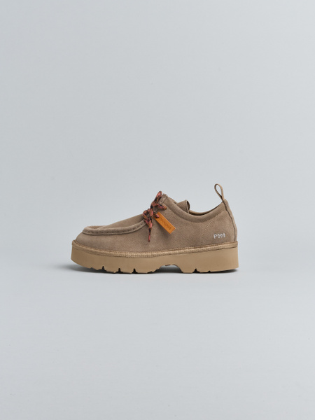 SCHNÜRSCHUH FÜR DAMEN P009 AUS WILDLEDER MIT FUTTER AUS MIKROFASER WALNUSS