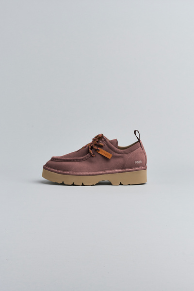 SCHNÜRSCHUH FÜR DAMEN P009 AUS WILDLEDER MIT FUTTER AUS MIKROFASER BROWNROSE