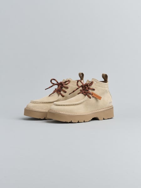 P009 WOMAN'S ANKLE BOOT SUEDE MICROFIBRE LINING SAND