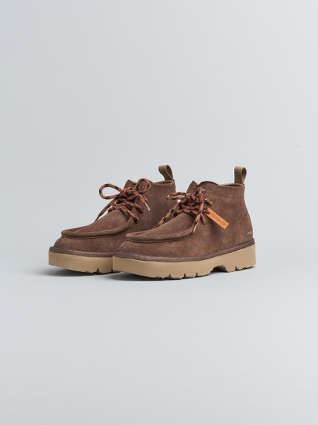 P009 WOMAN'S ANKLE BOOT SUEDE MICROFIBRE LINING BROWN