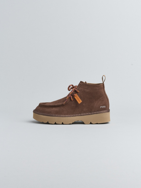 P009 WOMAN'S ANKLE BOOT SUEDE MICROFIBRE LINING BROWN