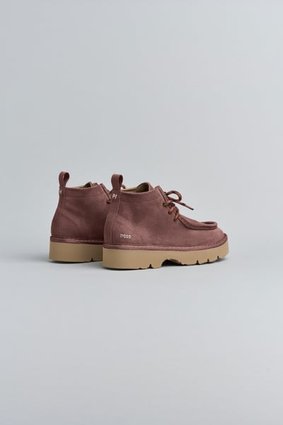 P009 WOMAN'S ANKLE BOOT SUEDE MICROFIBRE LINING BROWNROSE