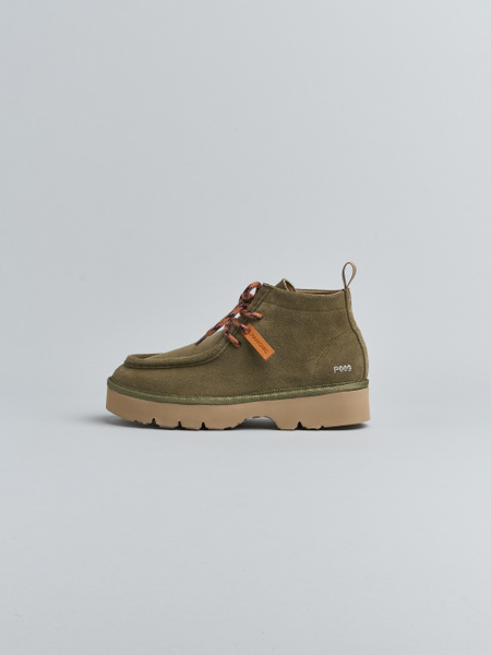 P009 WOMAN'S ANKLE BOOT SUEDE MICROFIBRE LINING MILITARY OLIVE