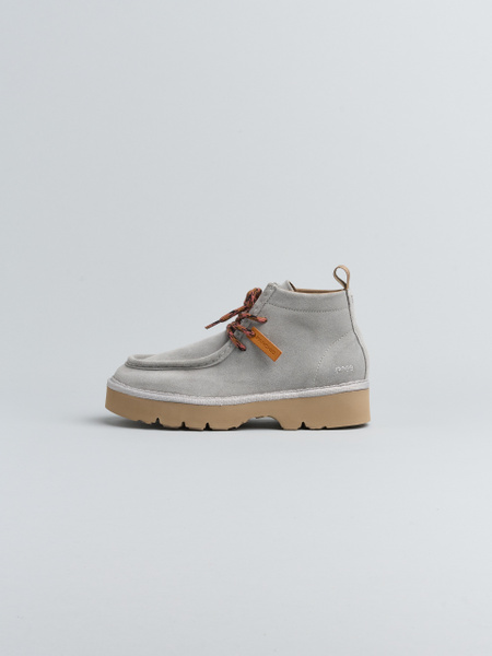 P009 WOMAN'S ANKLE BOOT SUEDE MICROFIBRE LINING LIGHT GREY