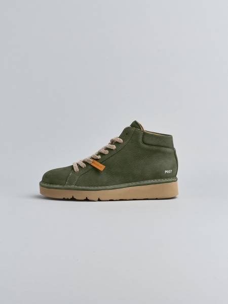 POLACCHINO P007 UOMO IN NABUK VERDE MILITARE