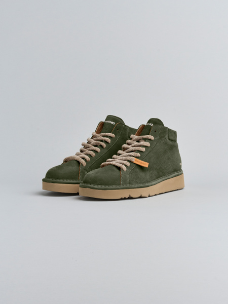 POLACCHINO P007 UOMO IN NABUK VERDE MILITARE