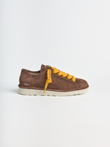 SCARPA ALLACCIATA P001 UOMO IN CAMOSCIO MARRONE