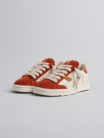 P001 herren sneaker Panchic aus gesperrte wildleder und wildleder elfenbein-rost