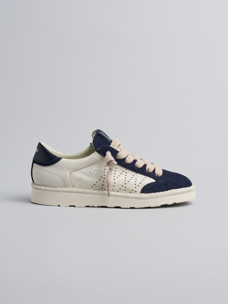 SNEAKER P001 UOMO IN CAMOSCIO SCREPOLATO E CAMOSCIO AVORIO-NOTTE
