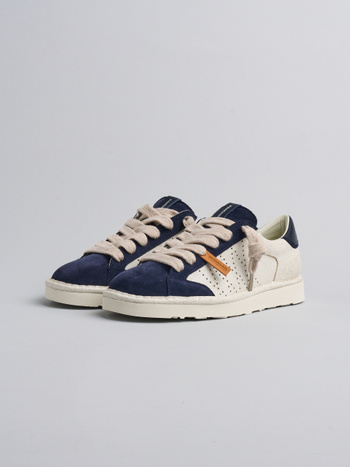 P001 herren sneaker Panchic aus gesperrte wildleder und wildleder elfenbein-nacht