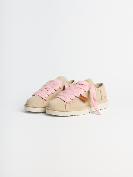 SCARPA ALLACCIATA DONNA P001 IN CAMOSCIO SABBIA