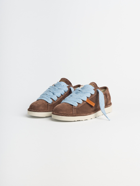 SCARPA ALLACCIATA DONNA P001 IN CAMOSCIO MARRONE