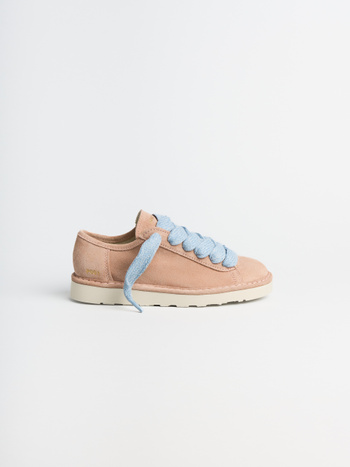 SCARPA ALLACCIATA DONNA P001 IN CAMOSCIO NUDE