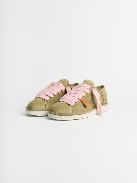 SCARPA ALLACCIATA DONNA P001 IN CAMOSCIO OLIVA