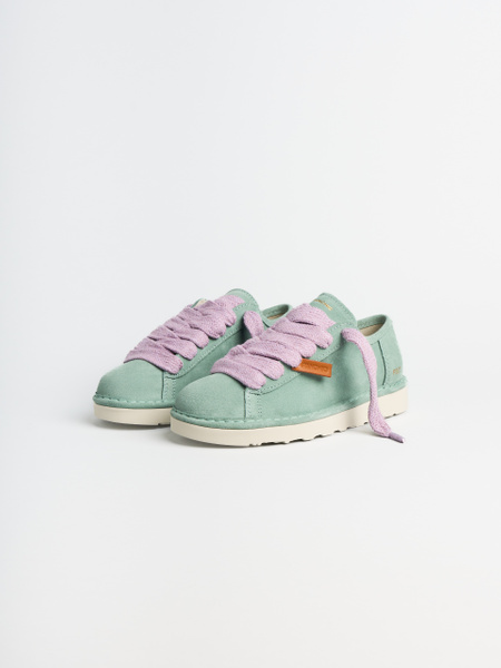 SCARPA ALLACCIATA DONNA P001 IN CAMOSCIO VERDE GRANITO