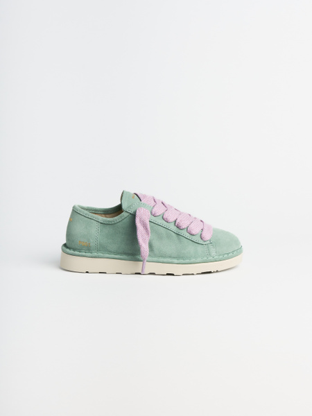 SCARPA ALLACCIATA DONNA P001 IN CAMOSCIO VERDE GRANITO