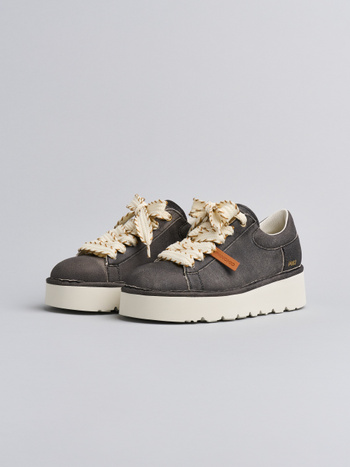 P003 damenschnürschuh Panchic aus lame-leder schwarz