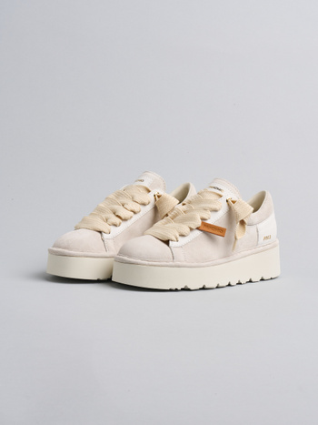 P003 scarpa allacciata donna Panchic in camoscio e pelle ghiaccio