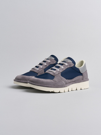P005 slipper für herren Panchic aus nylon und wildleder navy-vibran grey