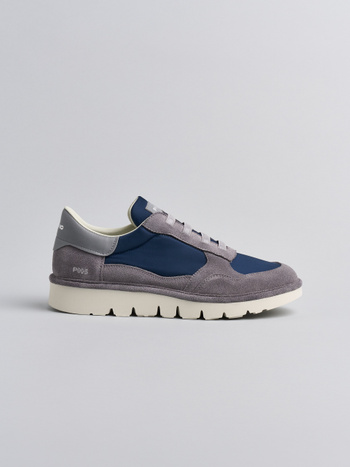 P005 slipper für herren Panchic aus nylon und wildleder navy-vibran grey