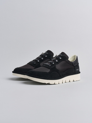 P005 slip-on uomo Panchic in nylon e camoscio nero
