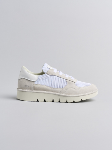 SLIP-ON HOMBRE P005 DE MESH ANTE Y PIEL BLANCO