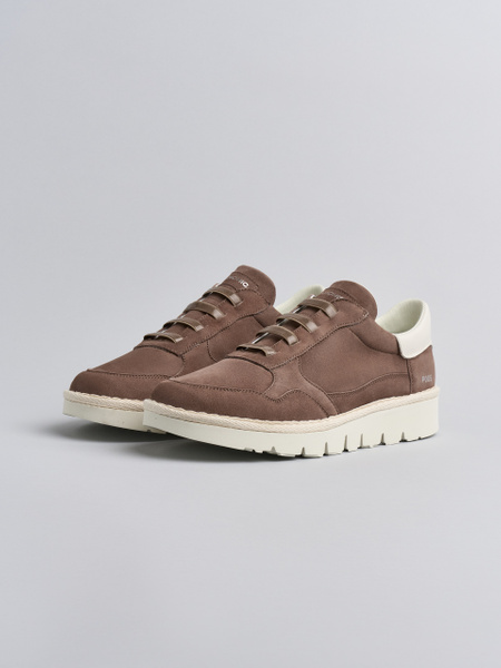 SLIP-ON HOMBRE P005 DE ANTE Y NAILON MARRÓN
