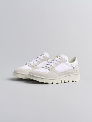 SLIP-ON DONNA P005 IN NYLON E CAMOSCIO BIANCO