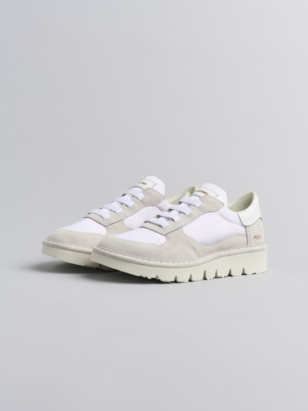 SLIP-ON DONNA P005 IN NYLON E CAMOSCIO BIANCO